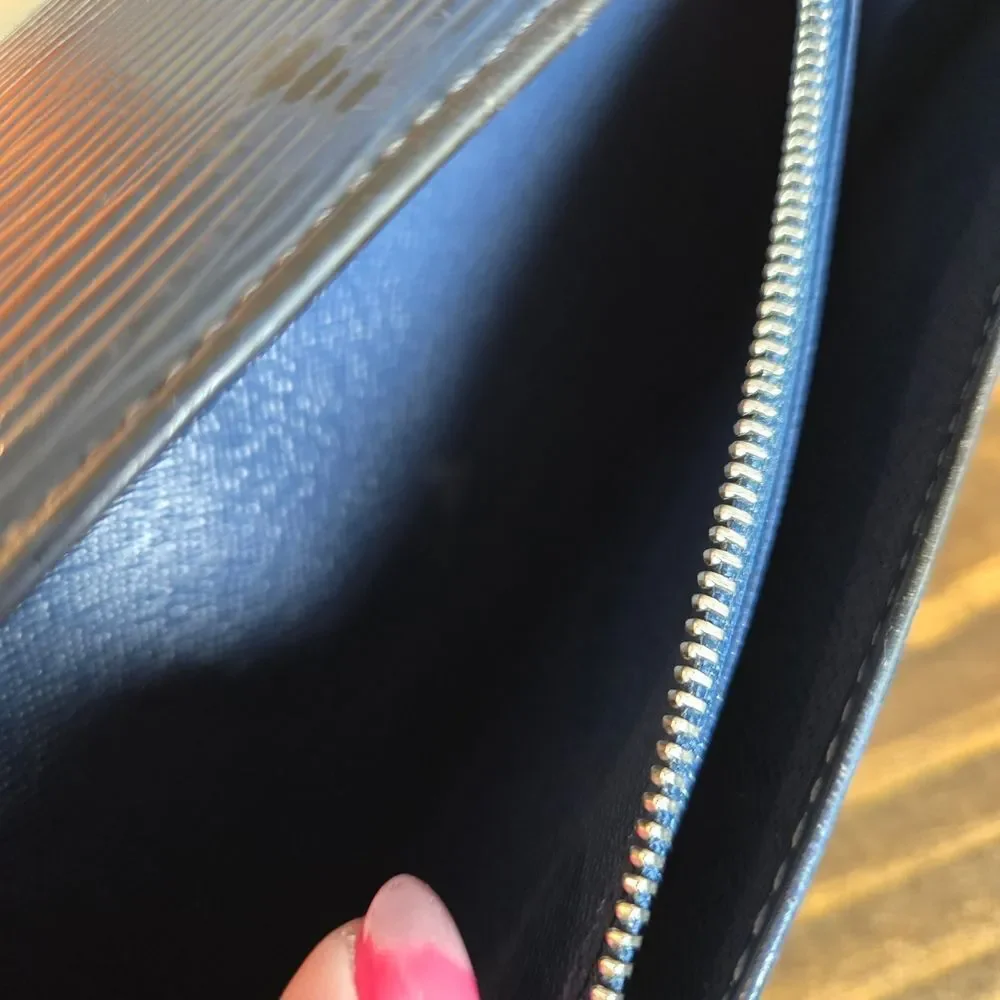 Authentic Louis Vuitton Blue Epi Long Wallet